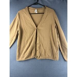 PACT Organic Cotton Cardigan Brown Size Large Women's Button Front
